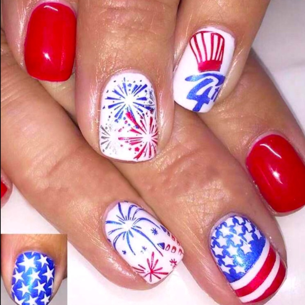 Patriotic 4th Of July Acrylic Nails